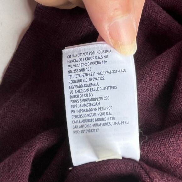 American Eagle Ribbed Knit Dress M Y2K Whimsigoth Preppy Pointelle Dark Academia - Picture 13 of 15